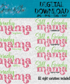 Grinchy Mama Digital Design PNG